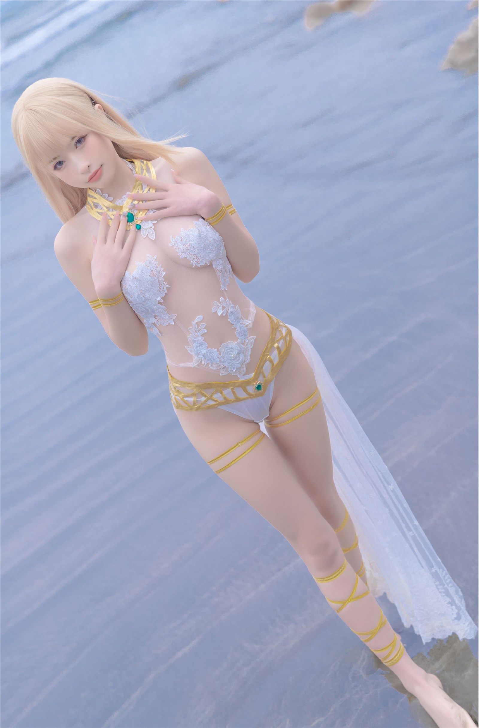 Shimizu Yunai NO.023 Mary Rose white swimsuit(32)